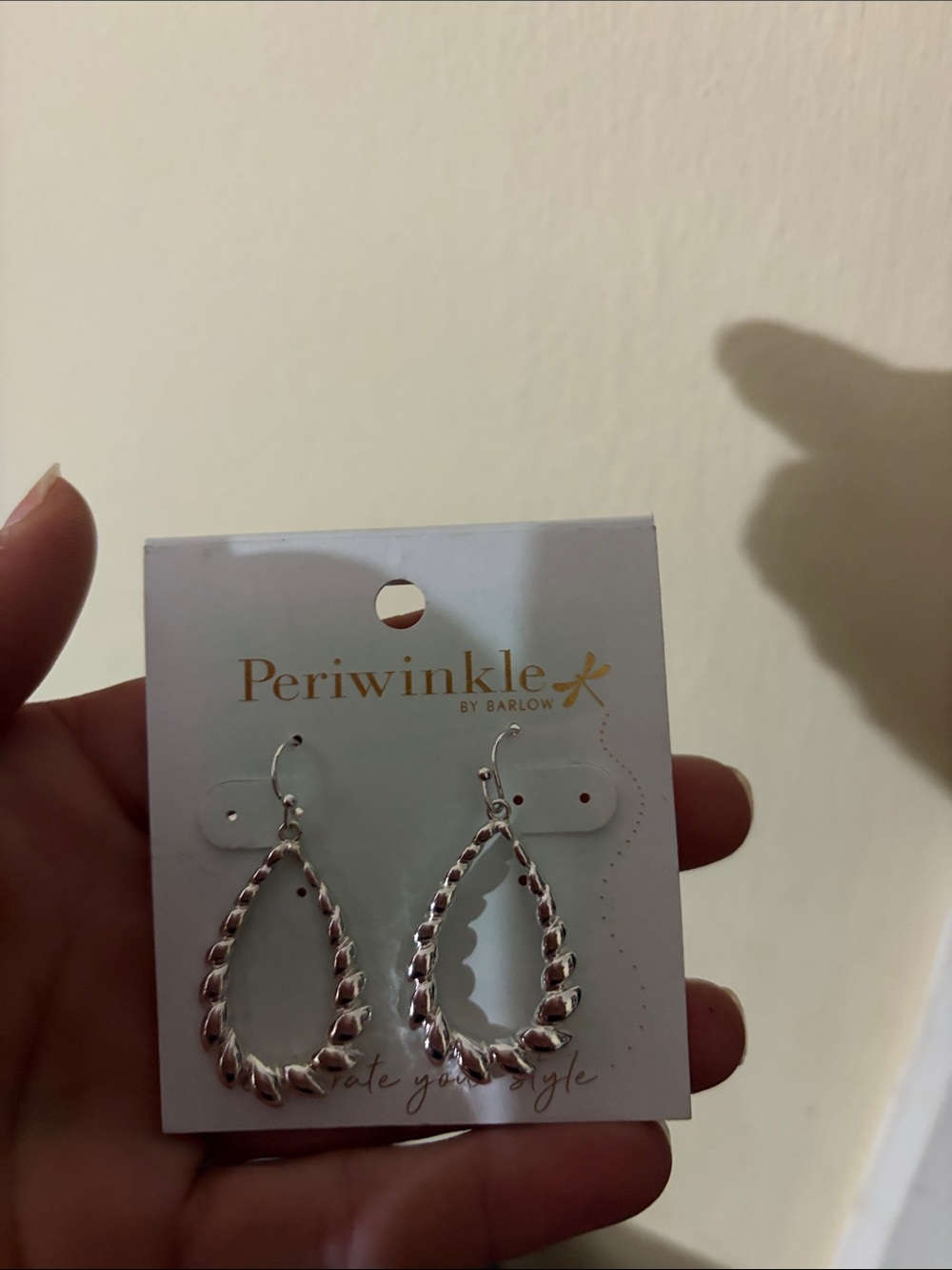 Periwinkle by Barlow Silver Twisted Teardrop Earrings
